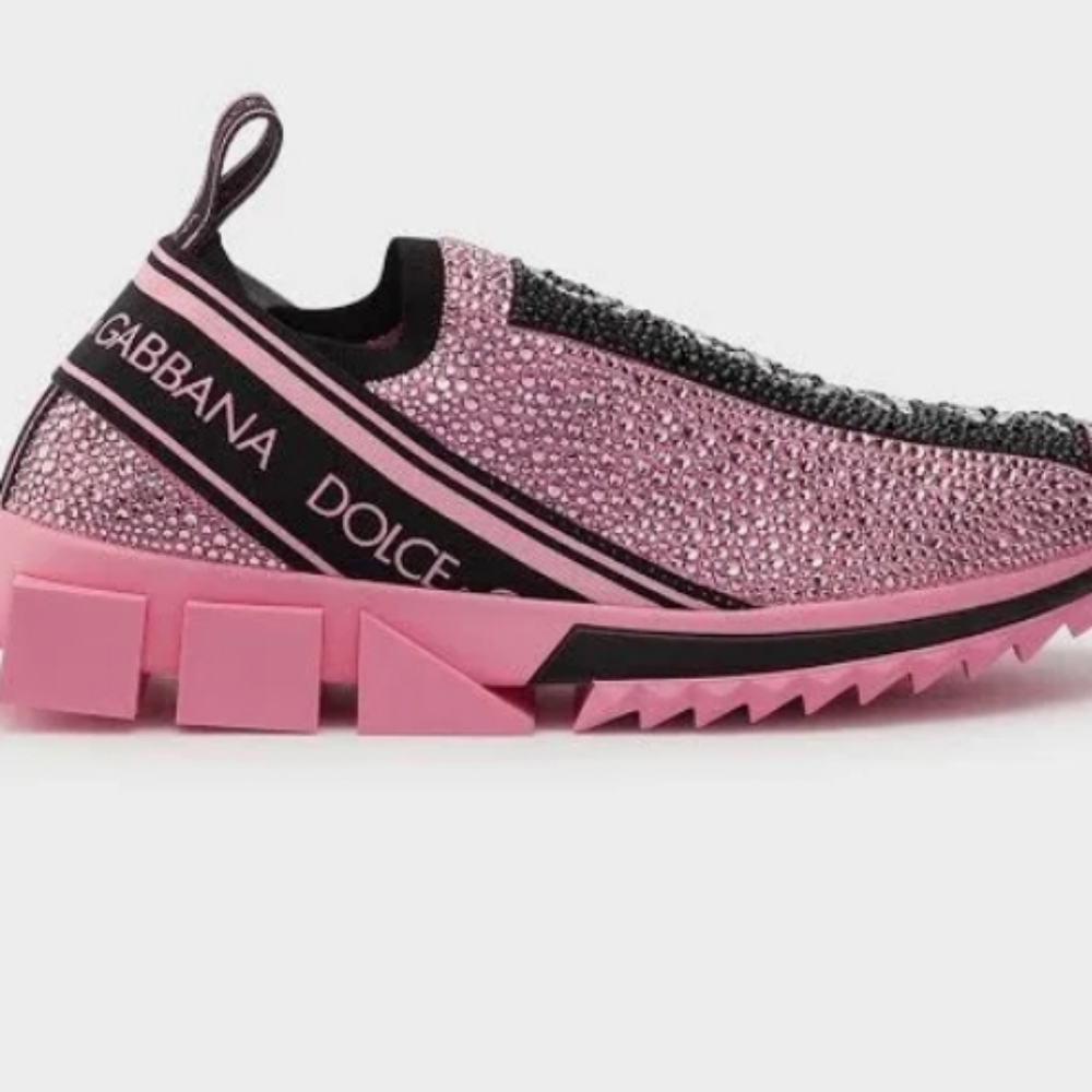Dolce & Gabbana BLING Pink and Black Sneakers